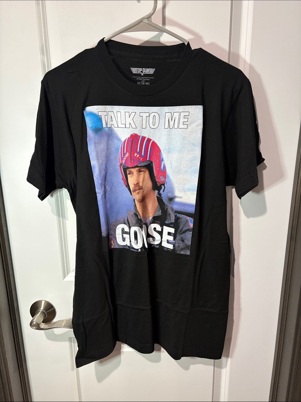 Top Gun-Inspired Men's Black Graphic Tee -  ‘Talk To Me Goose’ NWOT